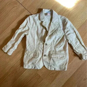 Janie and Jack size 3T cotton linen blend toddler tan blazer
